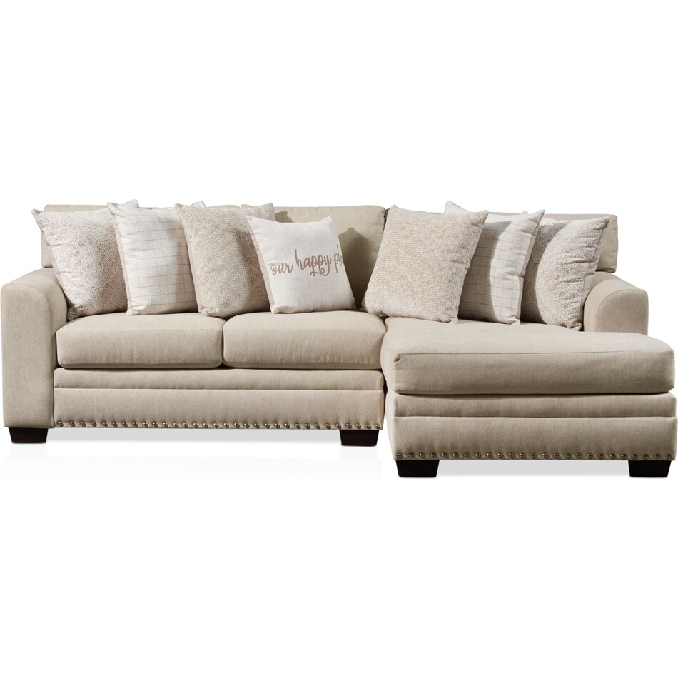 bungalow white  pc sectional with right facing chaise   