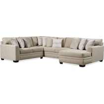 bungalow white  pc sectional   