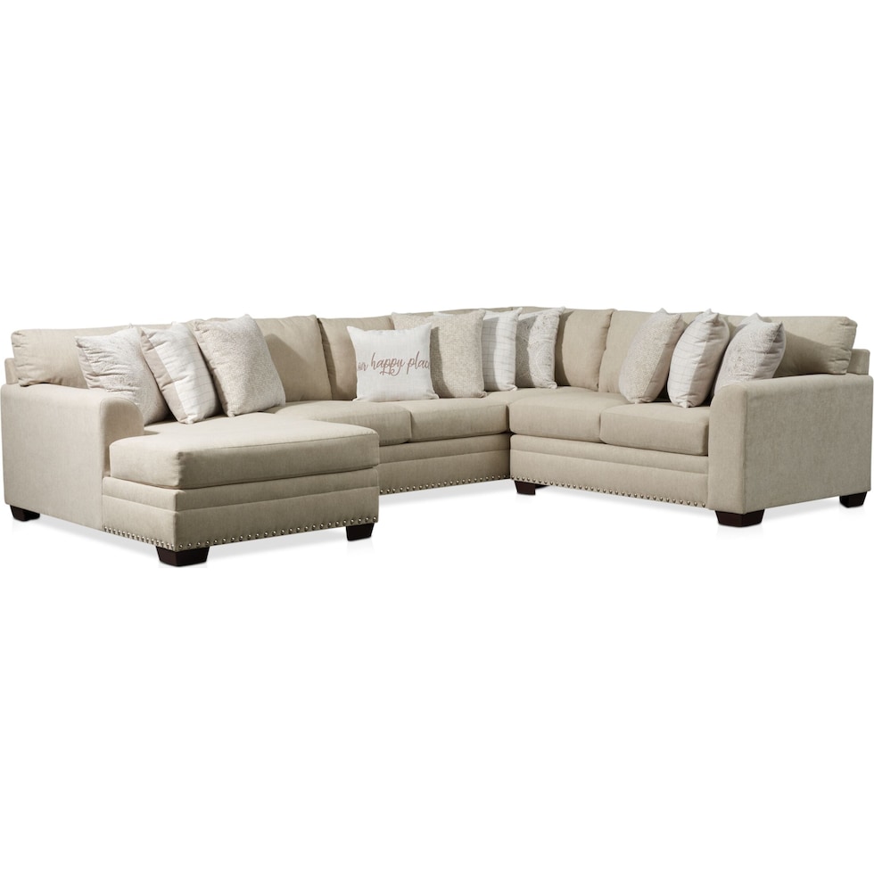 bungalow white  pc sectional   