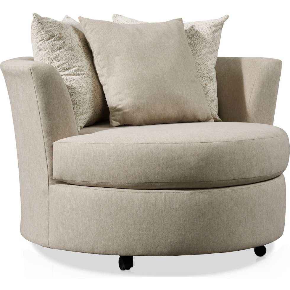 bungalow white swivel chair   