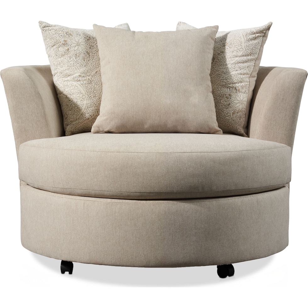 bungalow white swivel chair   