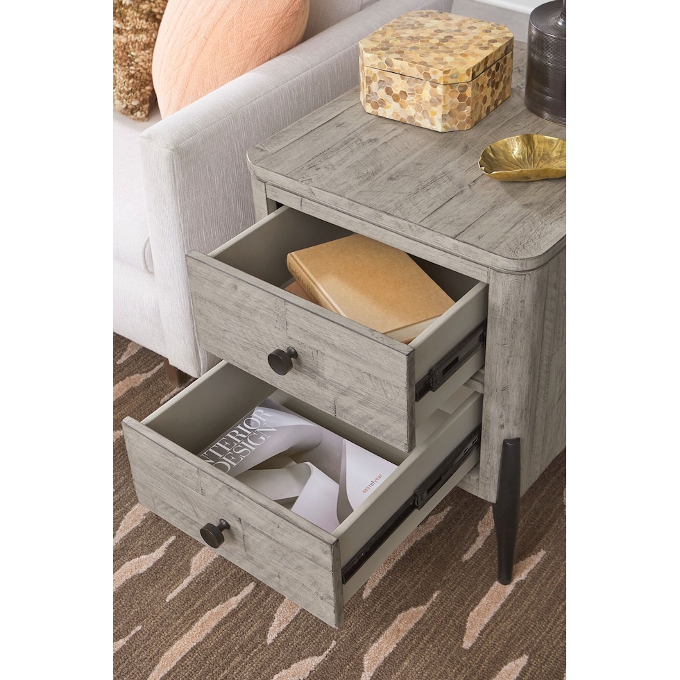 burbank gray end table   