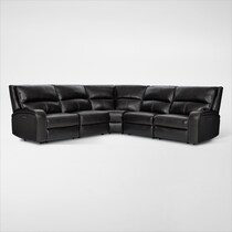 burke black  pc power reclining sectional   