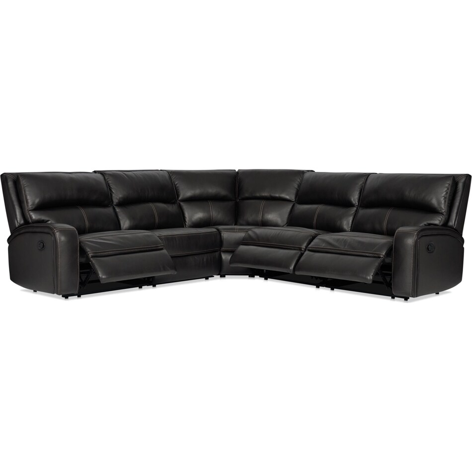 burke black  pc reclining sectional   