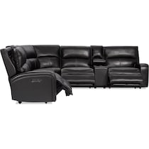 burke black  pc power reclining sectional   