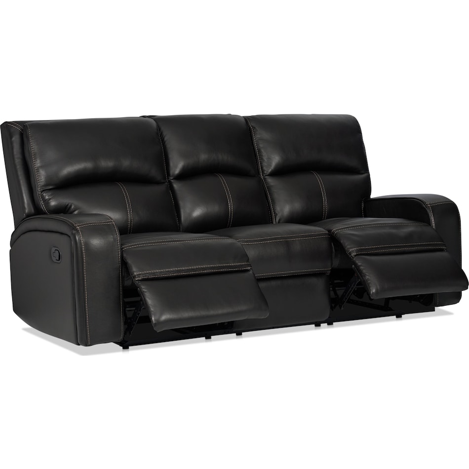 burke black manual reclining sofa   