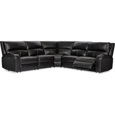 Burke 5-Piece Dual-Power Reclining Leather Sectional