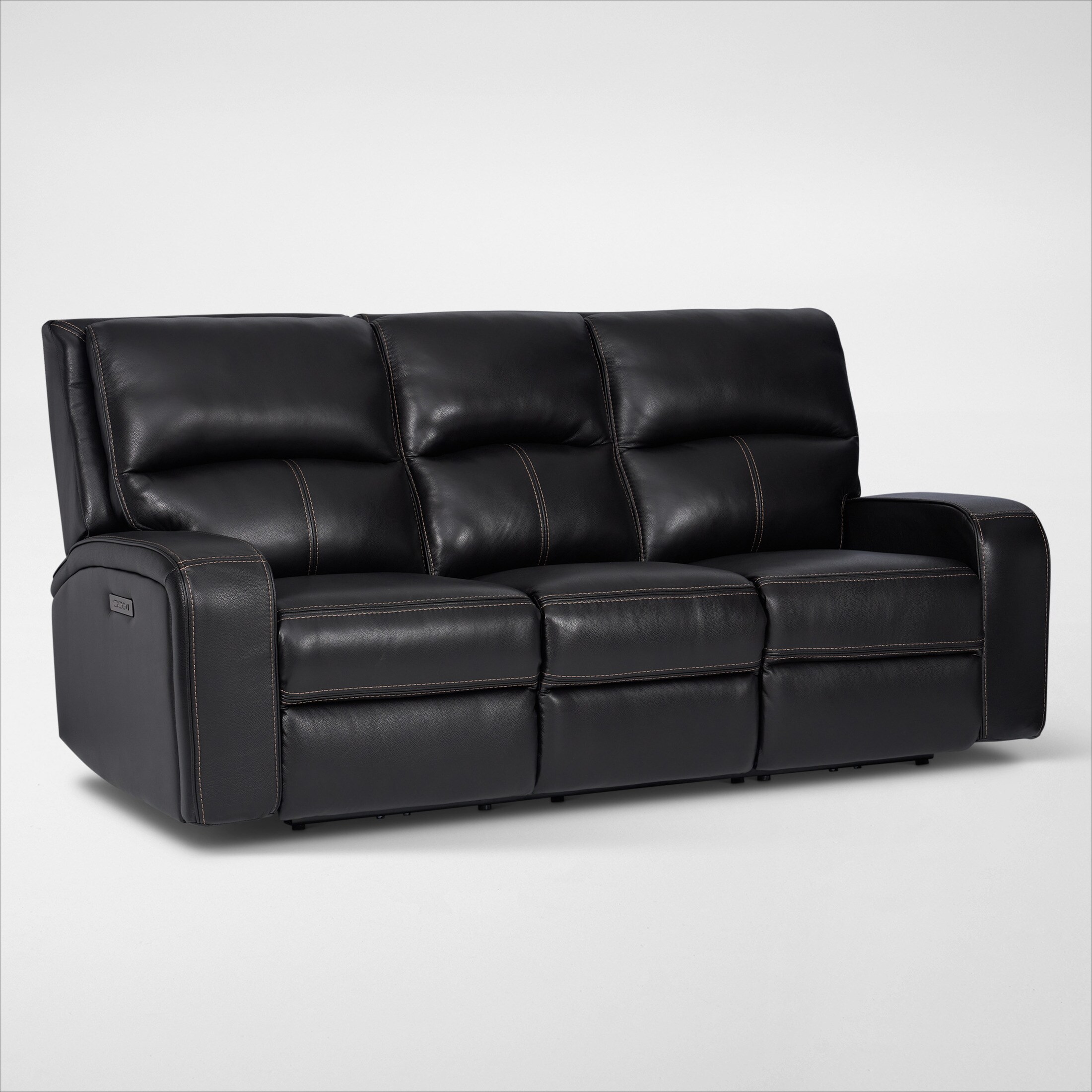 Burke DualPower Reclining Leather Sofa American Signature Furniture
