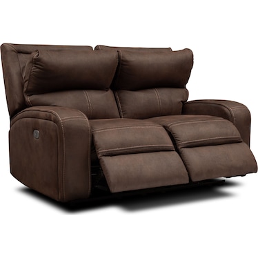 Burke Dual-Power Reclining Loveseat - Brown