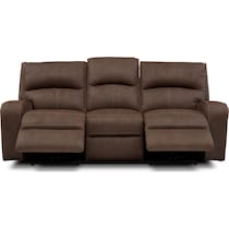 burke dark brown power reclining sofa   