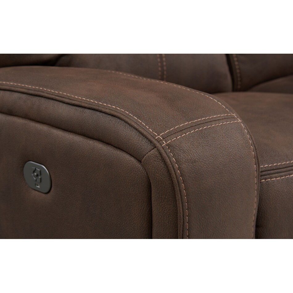 burke dark brown power reclining sofa   