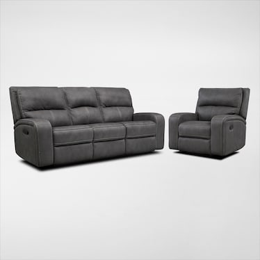 Burke Manual Reclining Sofa and Recliner Set