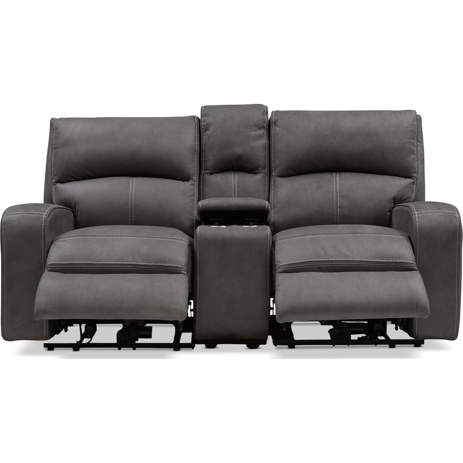 burke gray  pc manual reclining living room   