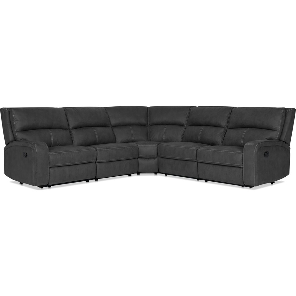 burke gray  pc reclining sectional   