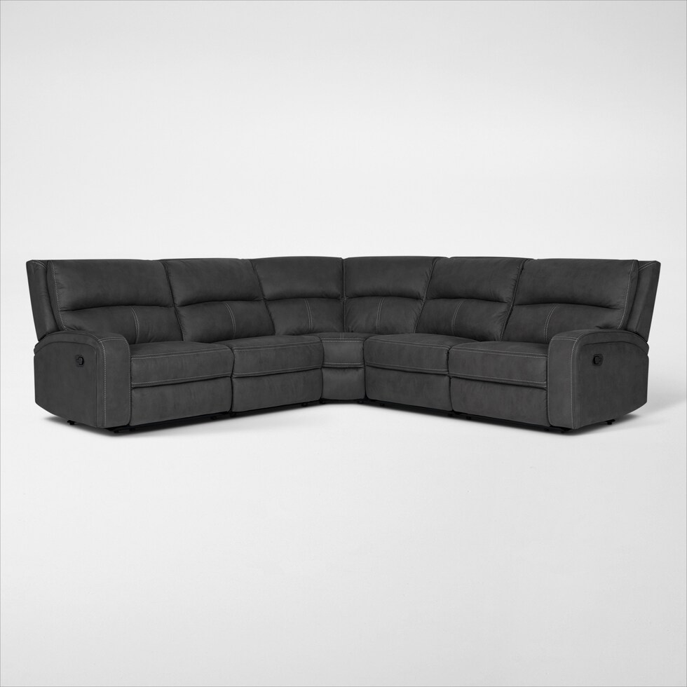 burke gray  pc reclining sectional   