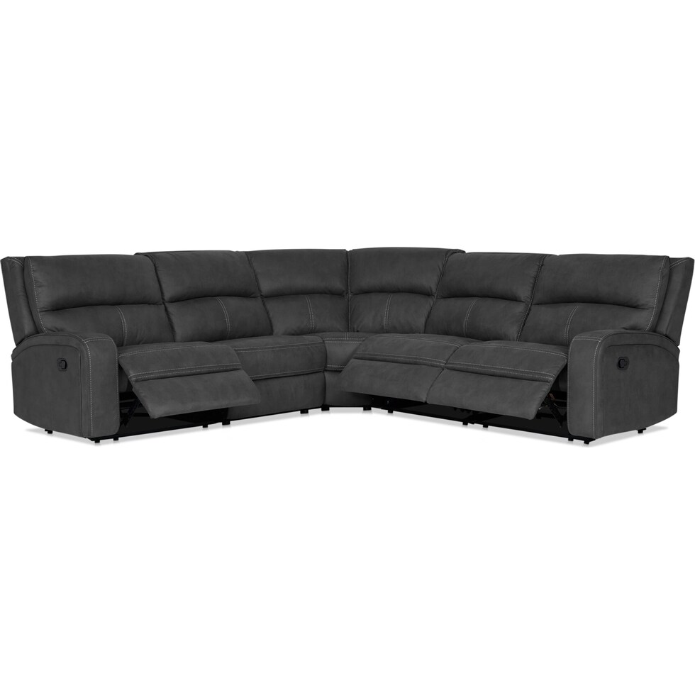 burke gray  pc reclining sectional   