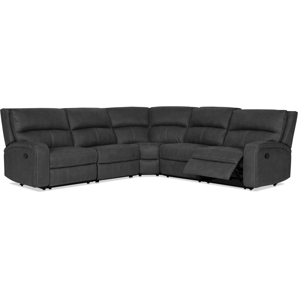 burke gray  pc reclining sectional   