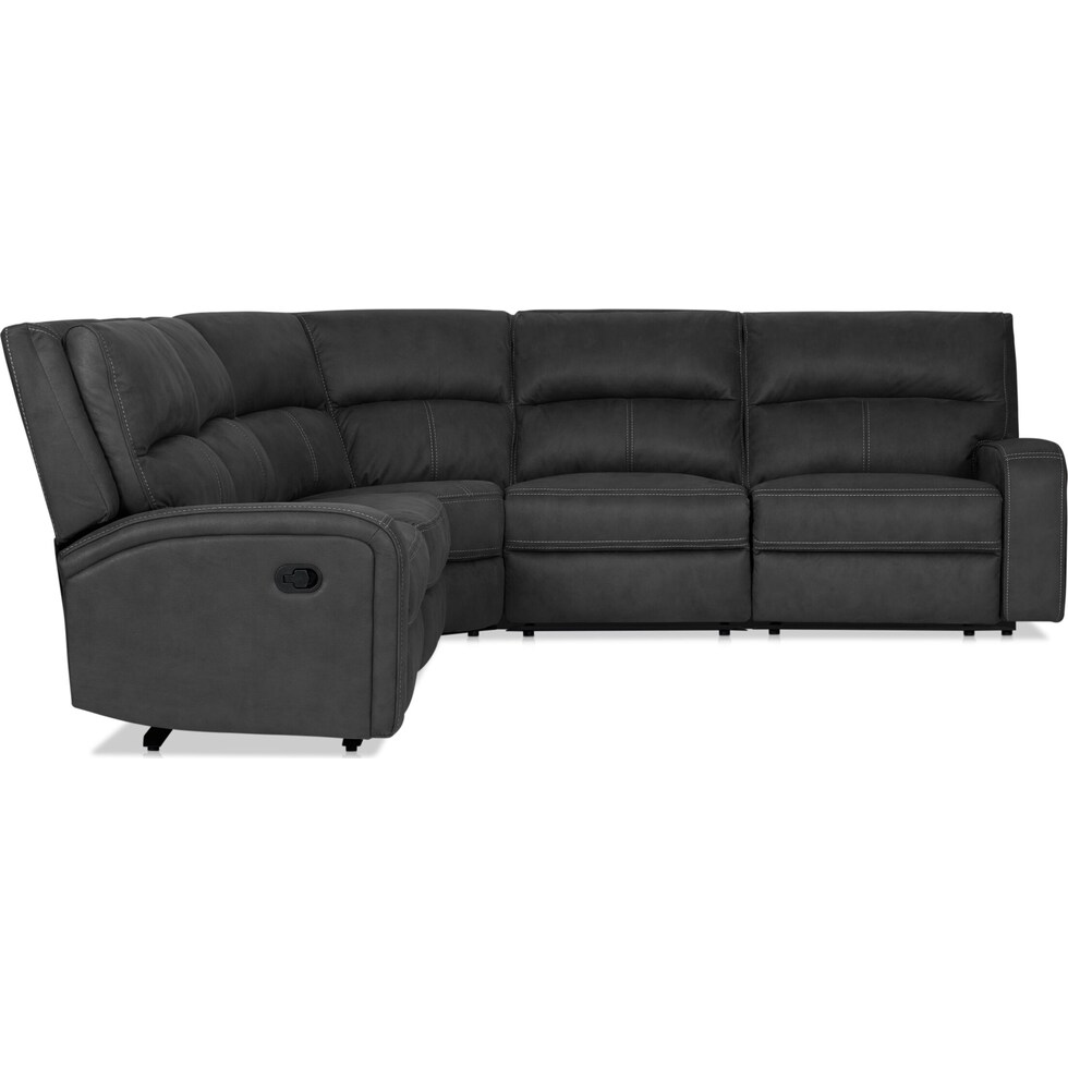 burke gray  pc reclining sectional   