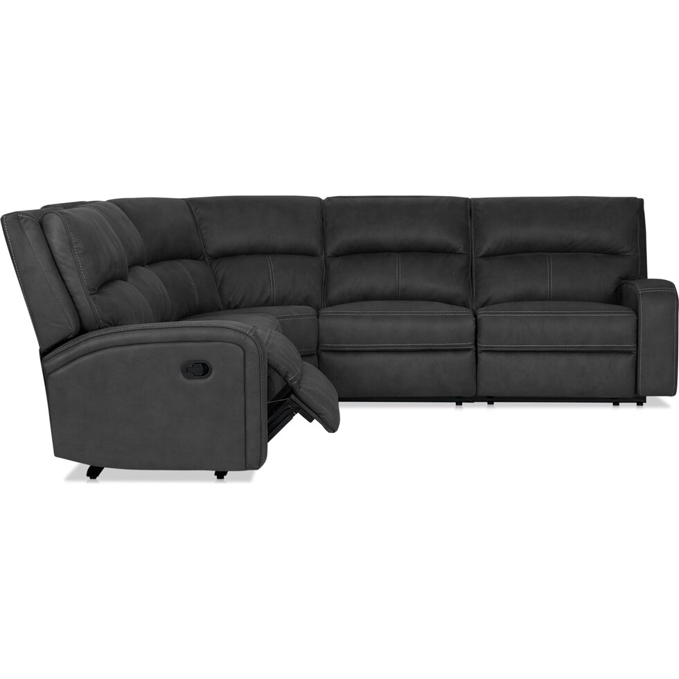 burke gray  pc reclining sectional   