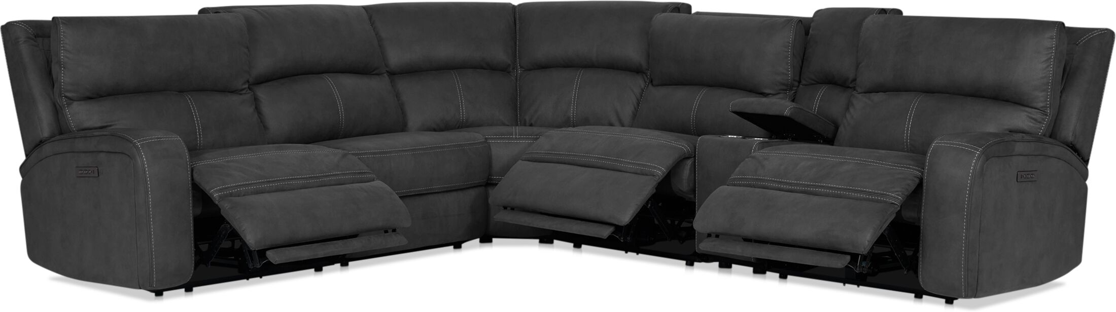 Burke Dual Power Reclining Sectional American Signature Furniture