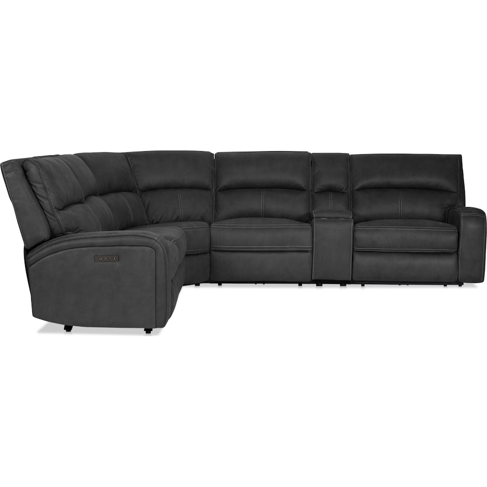 burke gray  pc power reclining sectional   