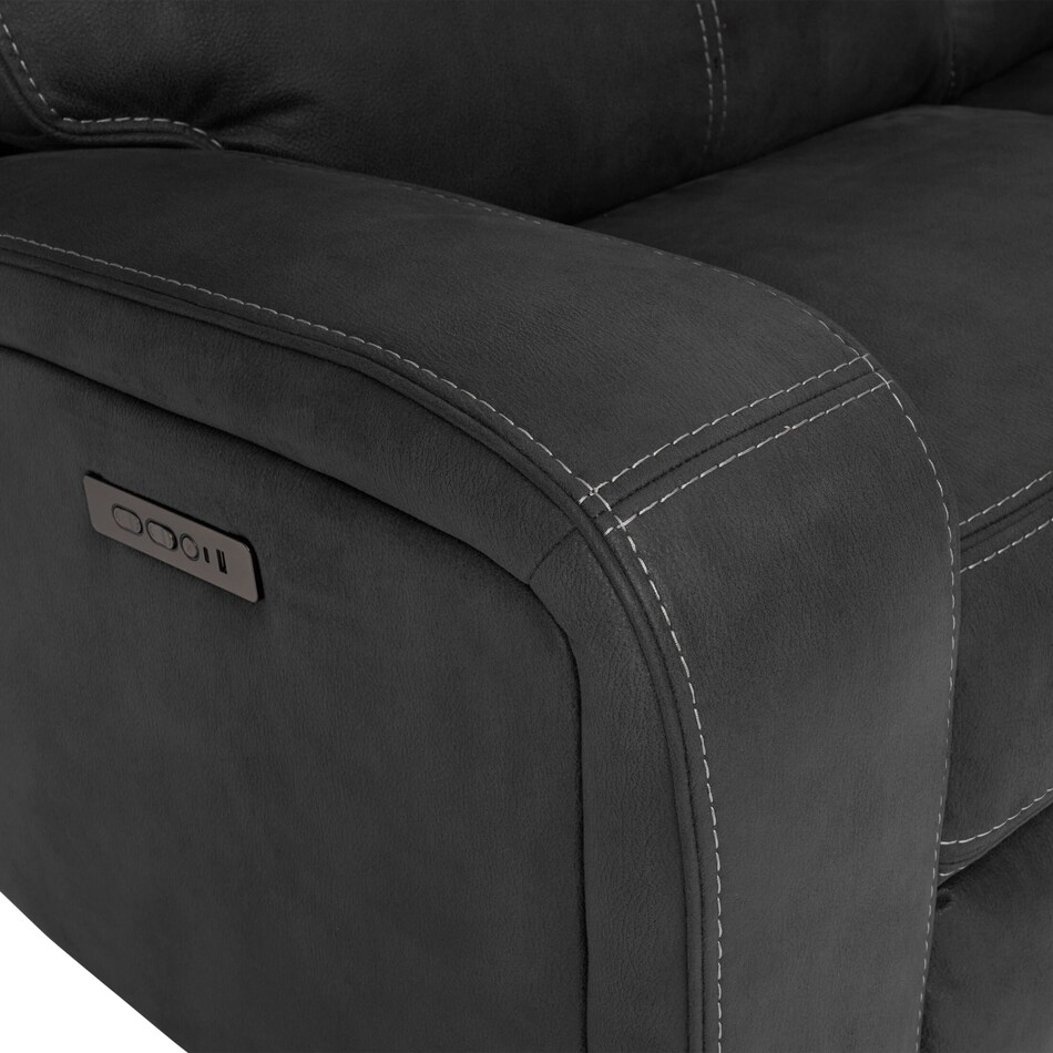 burke gray  pc power reclining sectional   