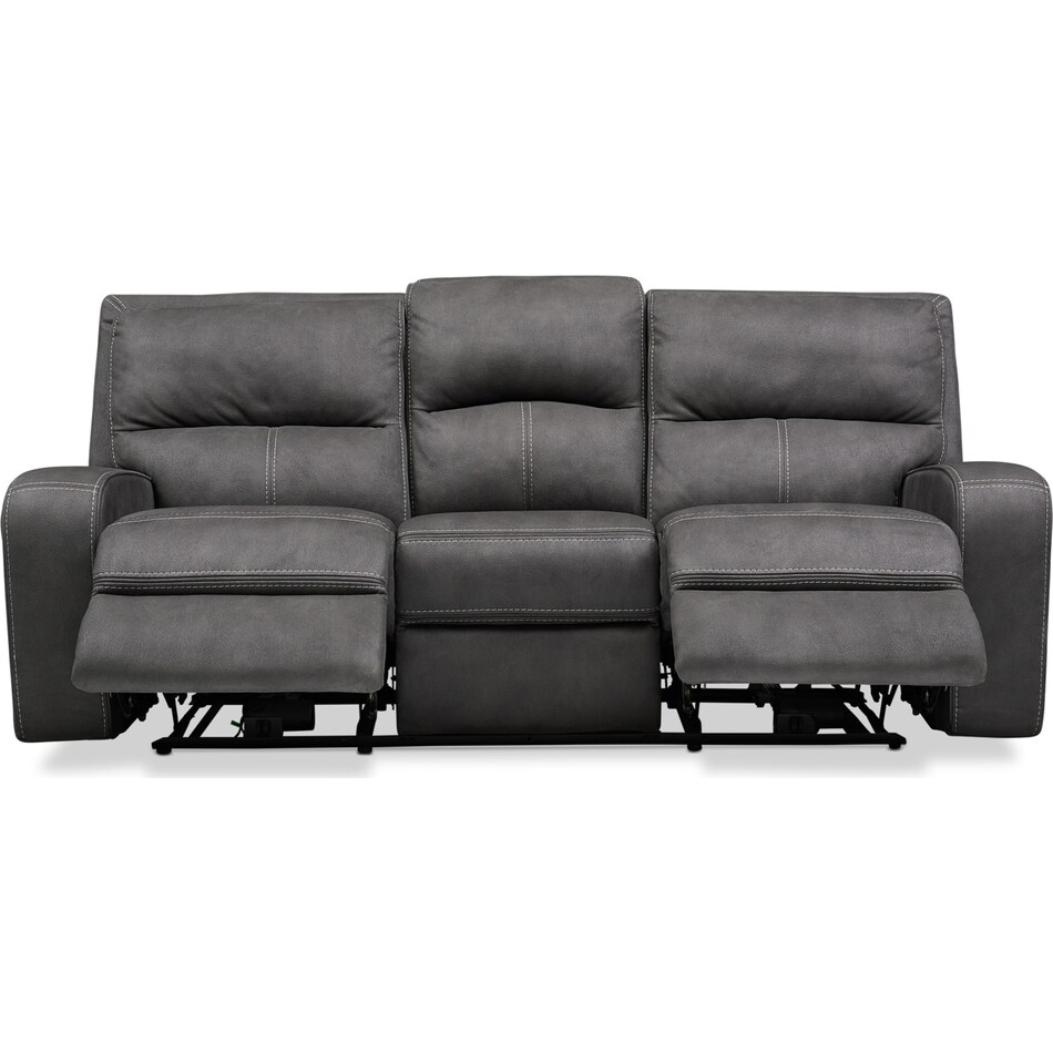 burke gray manual reclining sofa   