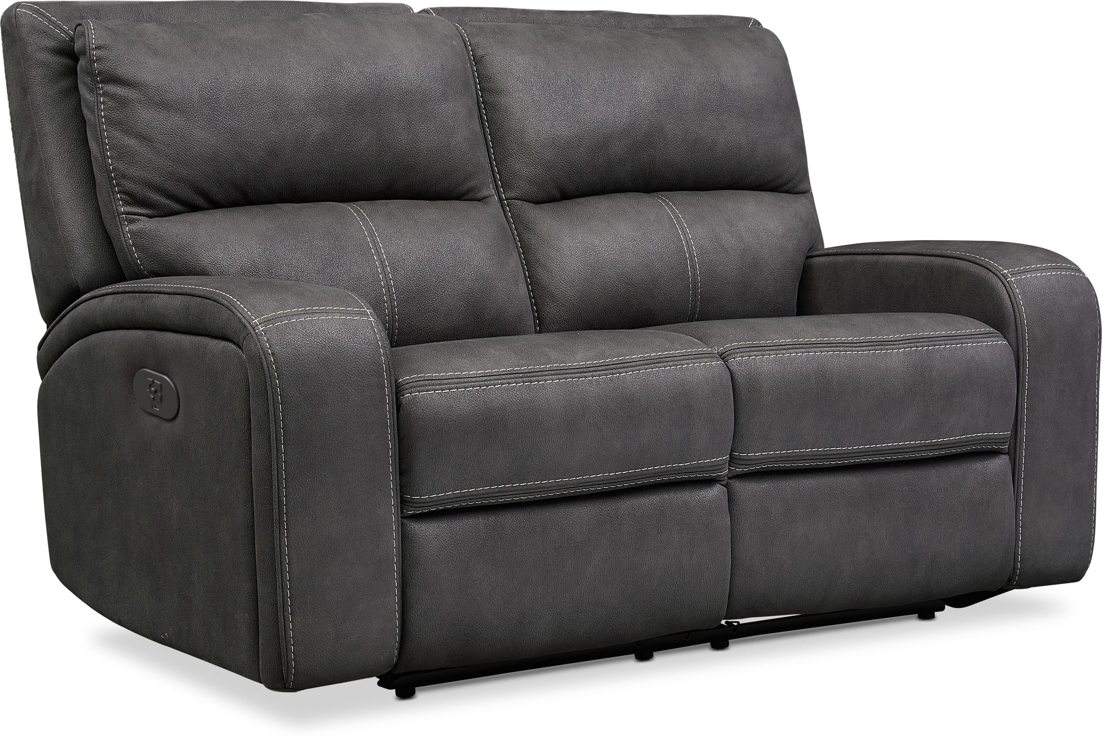 dark gray reclining loveseat