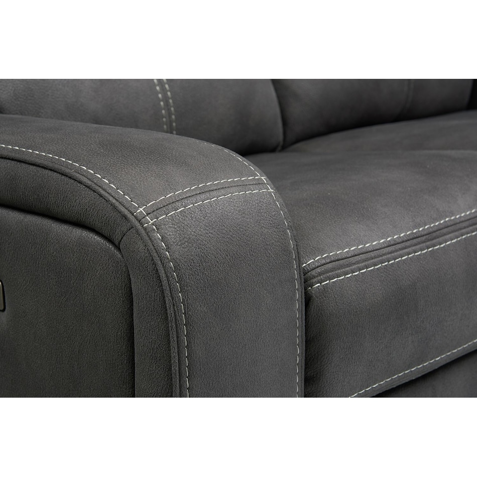 burke gray power reclining sofa   