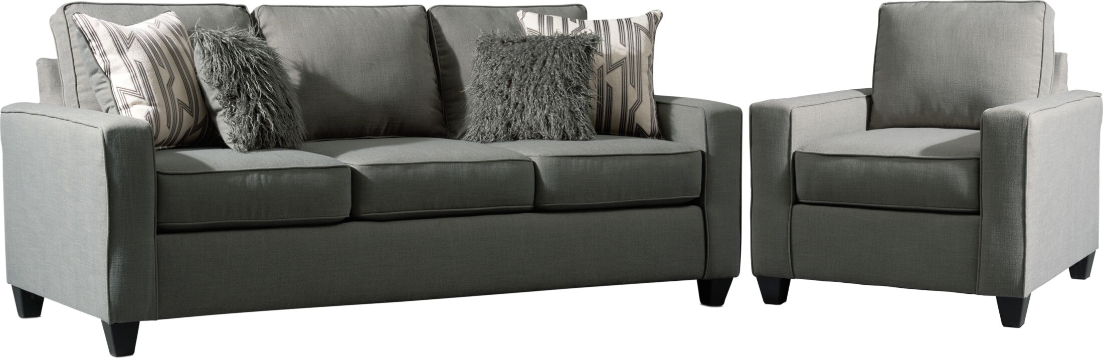 Burton Sofa and Chair Set Smoke American Signature Furniture