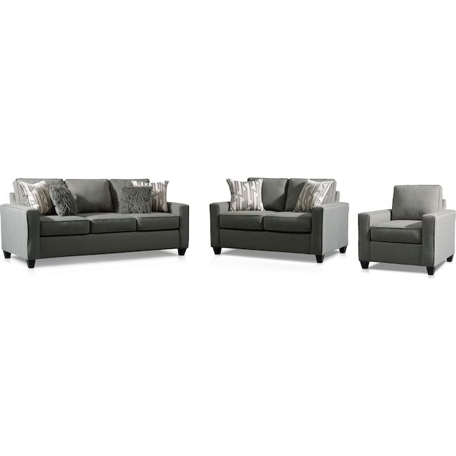 Living Room Furniture - Burton Sofa, Loveseat and Chair