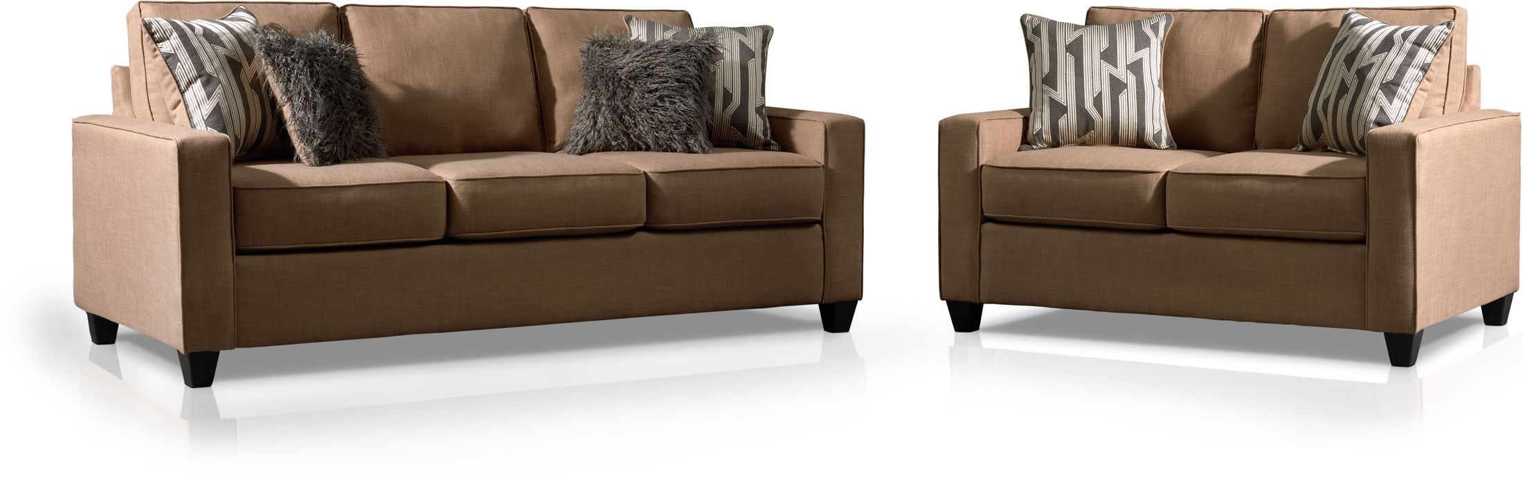 Burton Sofa and Loveseat Set Taupe American Signature Furniture