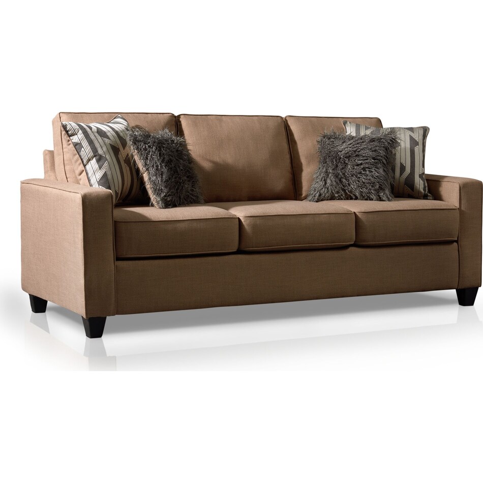 Burton Queen Foam Sleeper Sofa Taupe American Signature Furniture