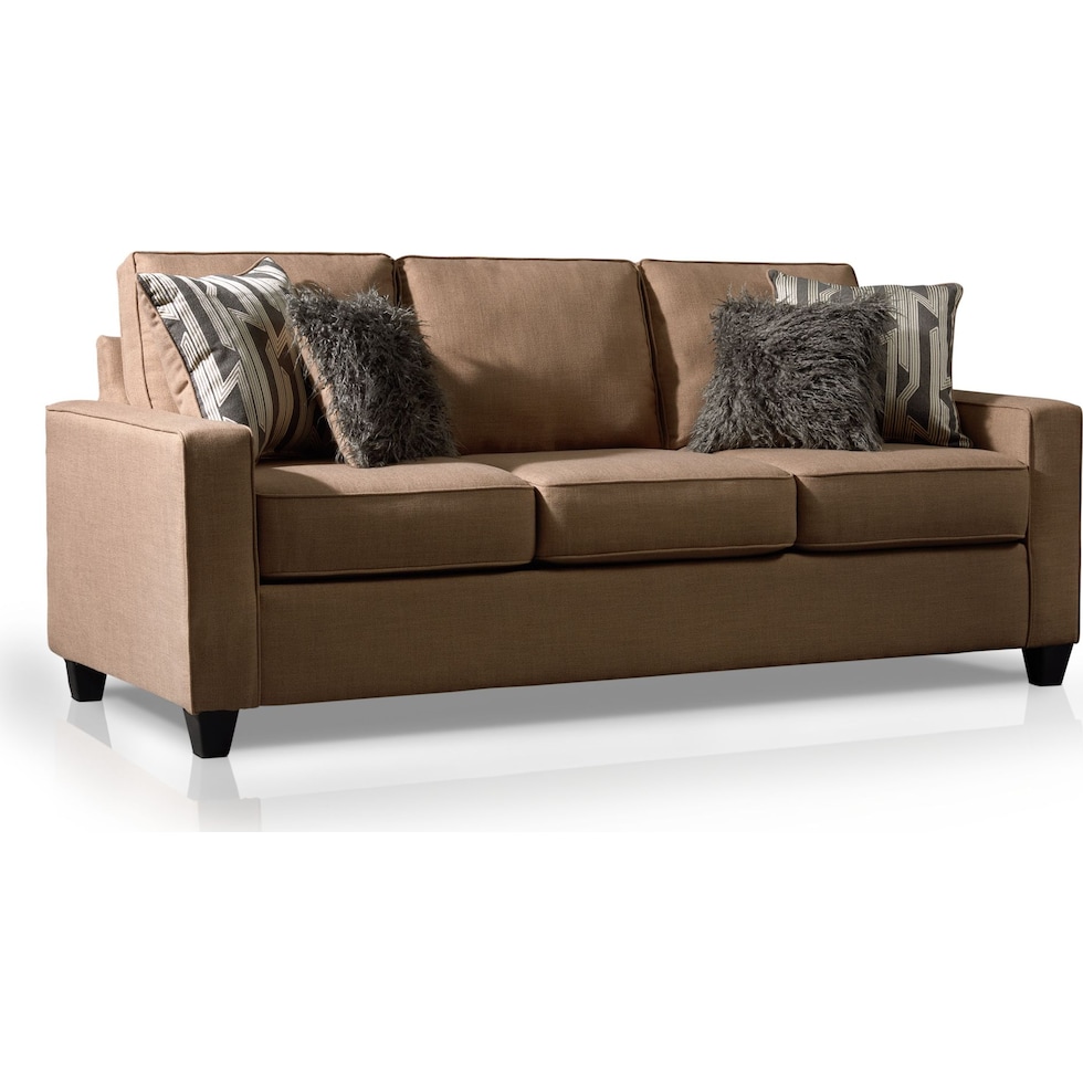 burton light brown queen sleeper sofa   