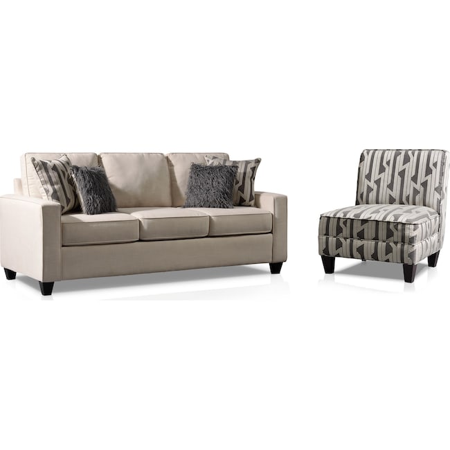 Living Room Furniture - Burton Sofa and Accent Chair Set