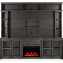 butler dark brown entertainment wall unit   