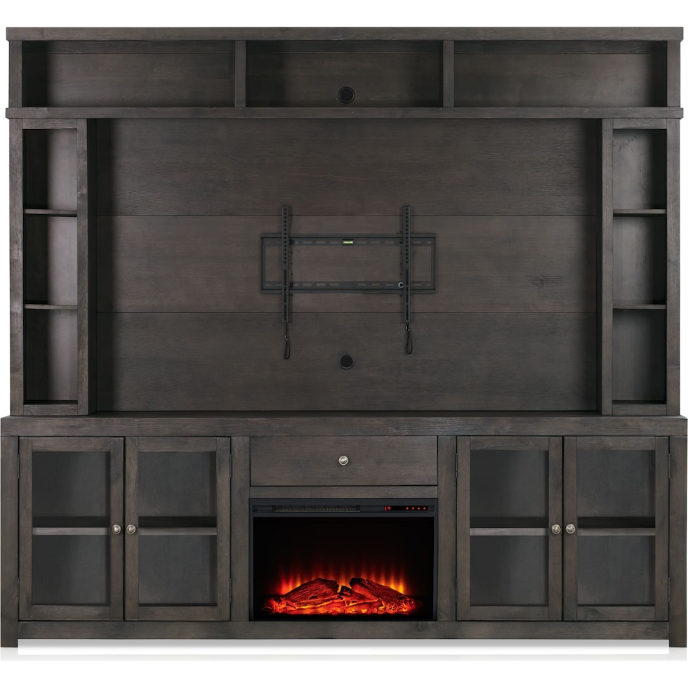 butler dark brown entertainment wall unit   