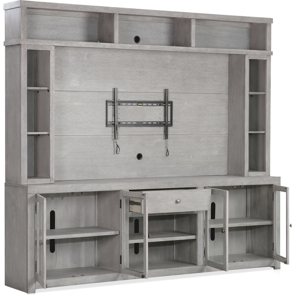 butler gray entertainment wall unit   