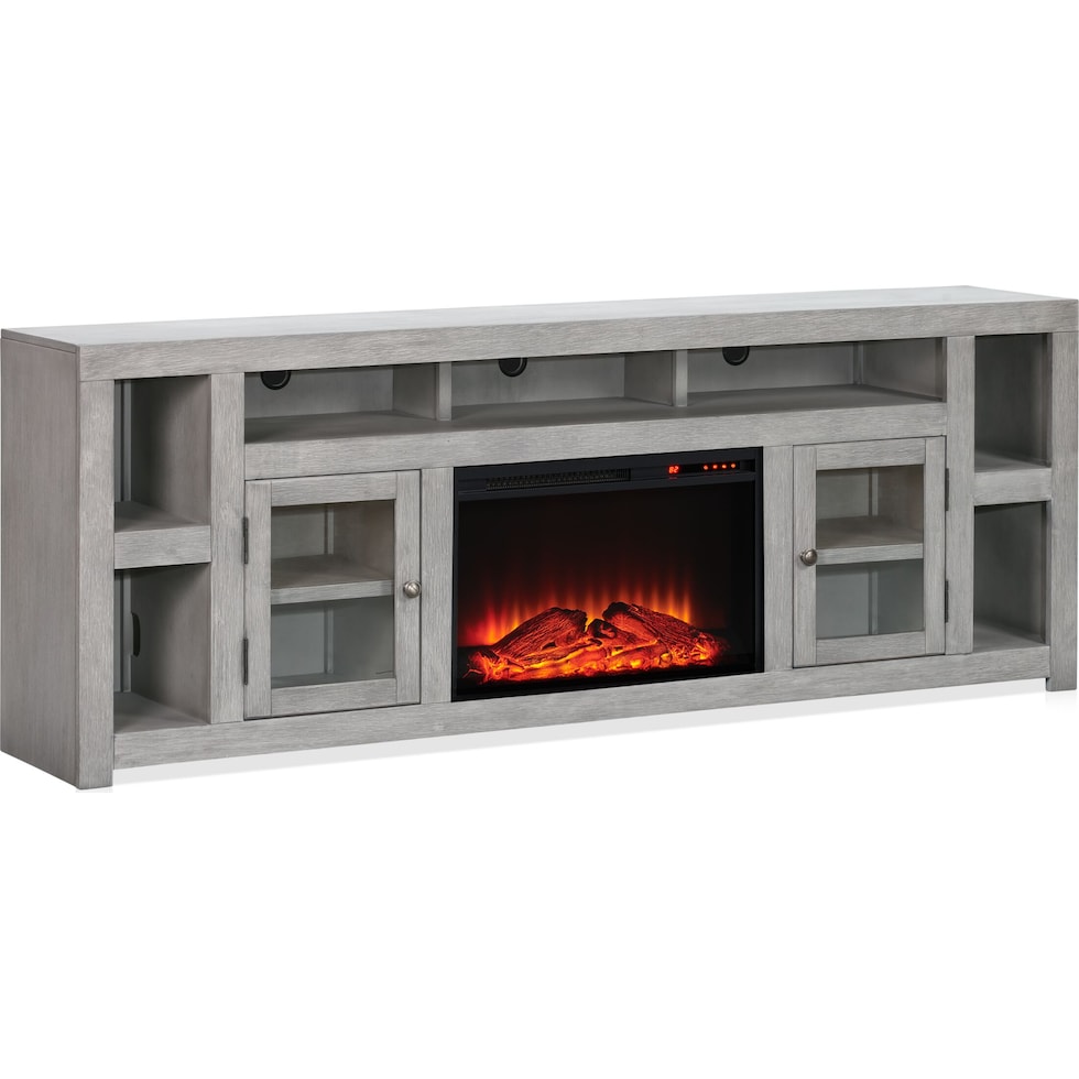butler gray fireplace tv stand   
