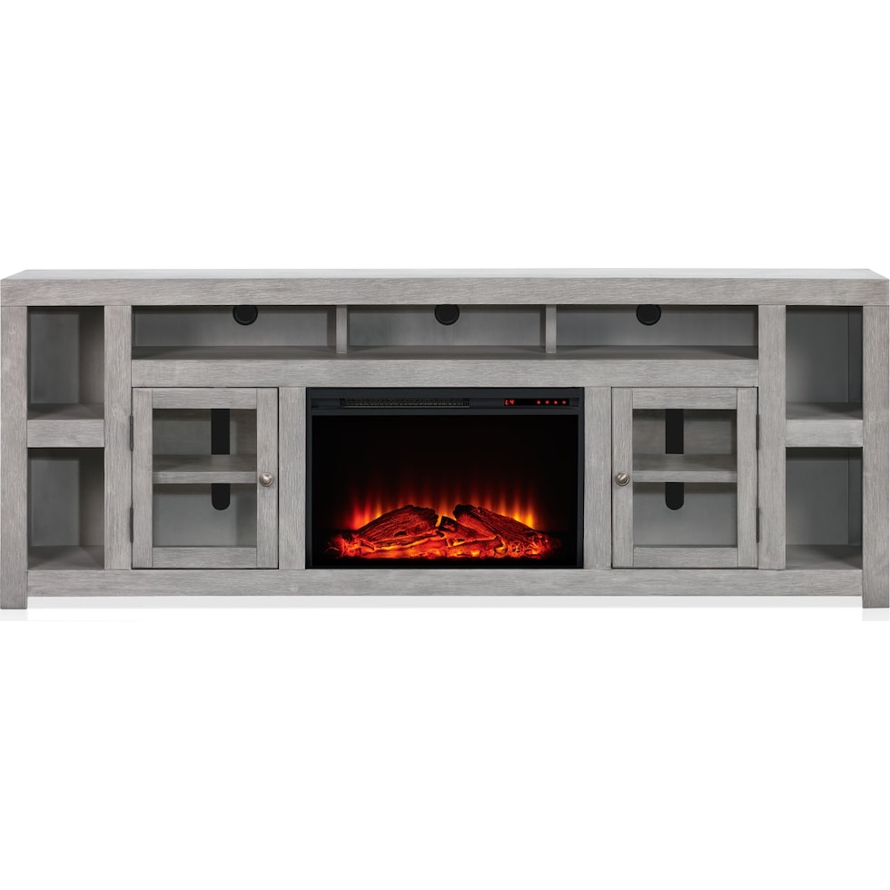 butler gray fireplace tv stand   