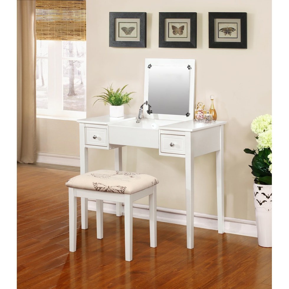 butterfly white vanity desk   