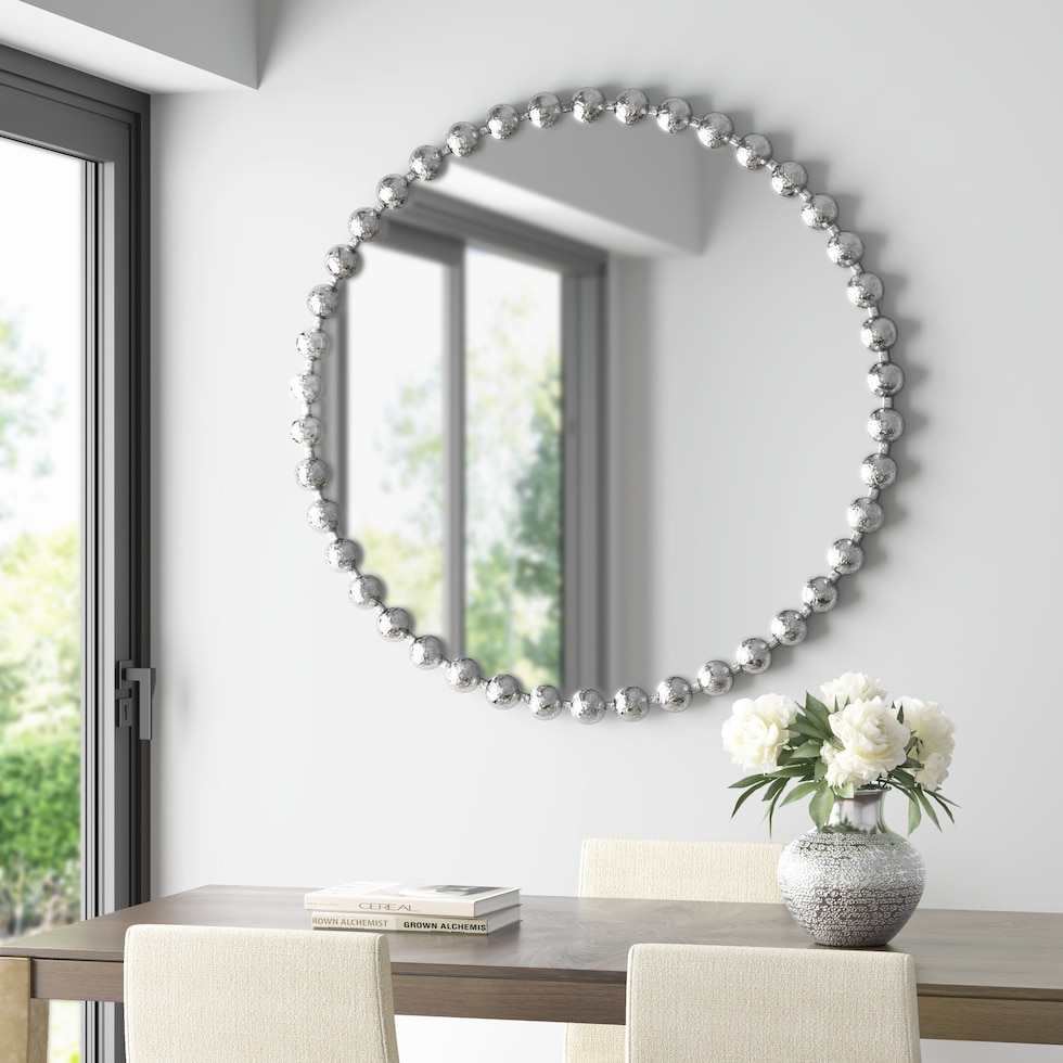 button silver mirror   