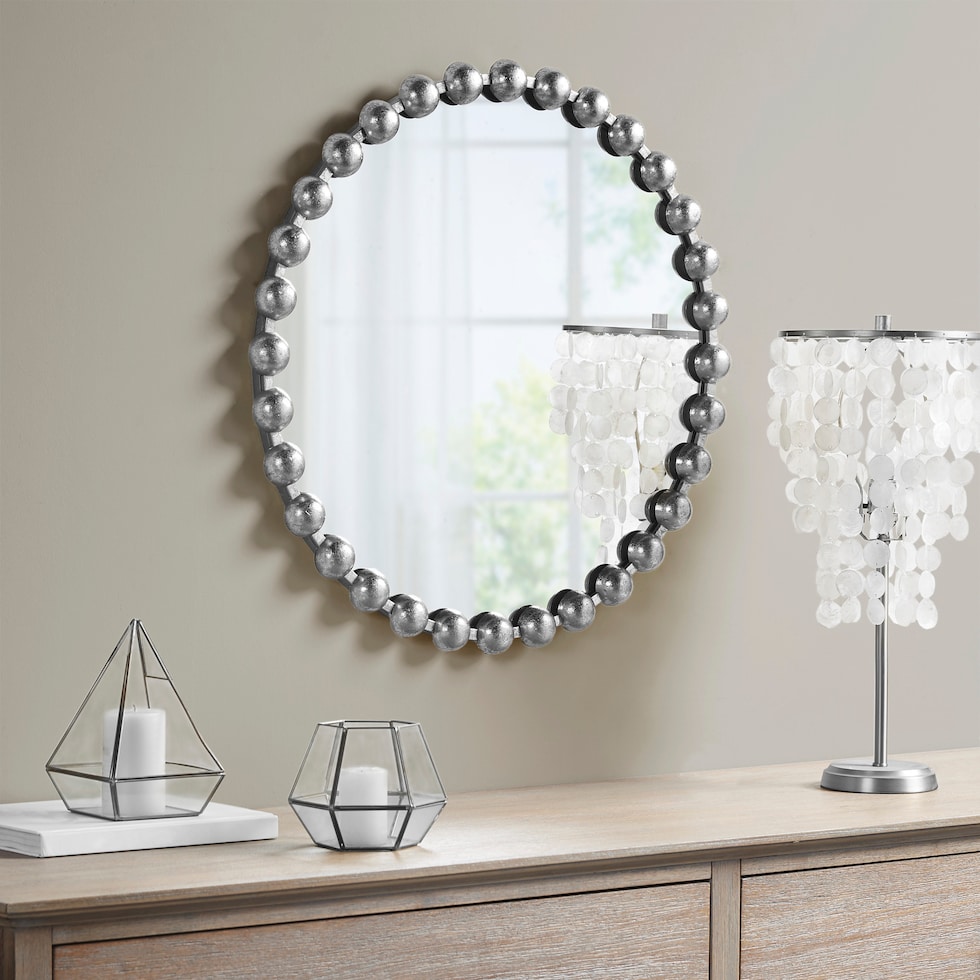button silver mirror   