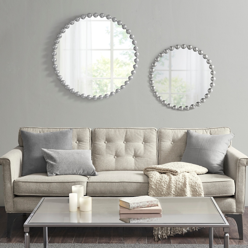 button silver mirror   