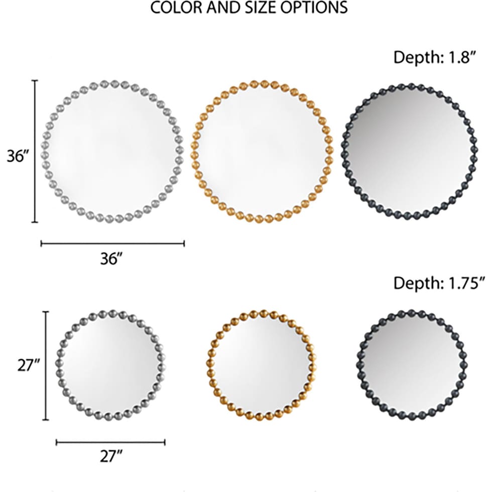 button silver mirror   