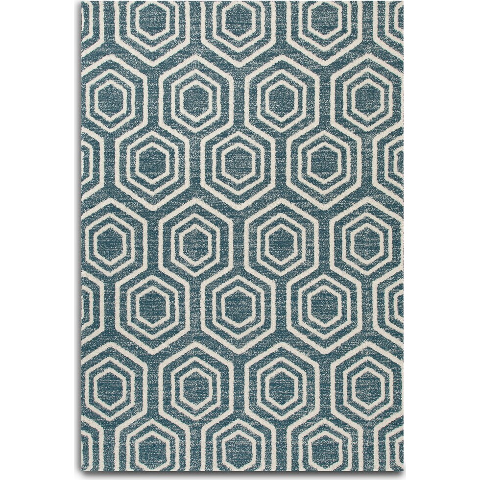 buzzing blue area rug ' x '   