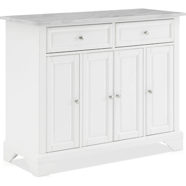 Byrde Kitchen Island - White/Marble