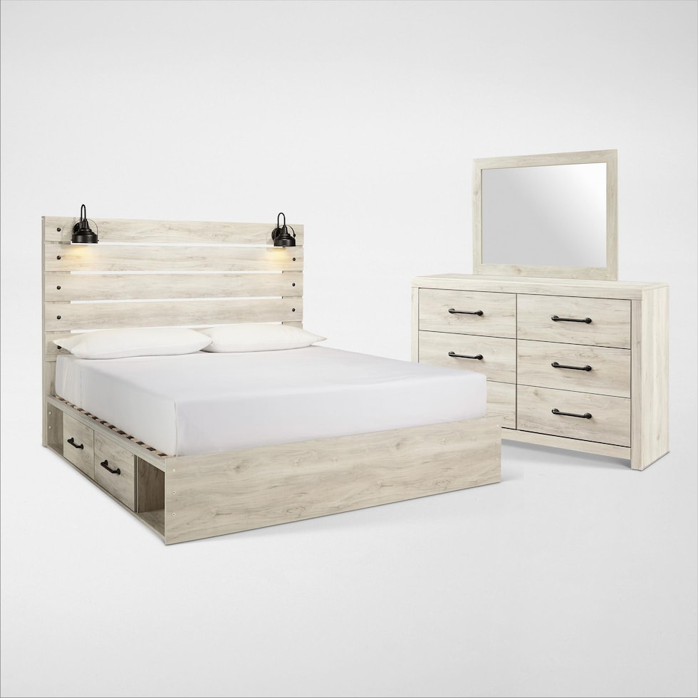 cabin white  pc queen bedroom   