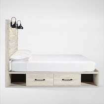 cabin white queen bed   