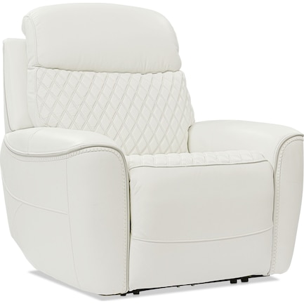 Cabrera Dual Power Leather Recliner - White